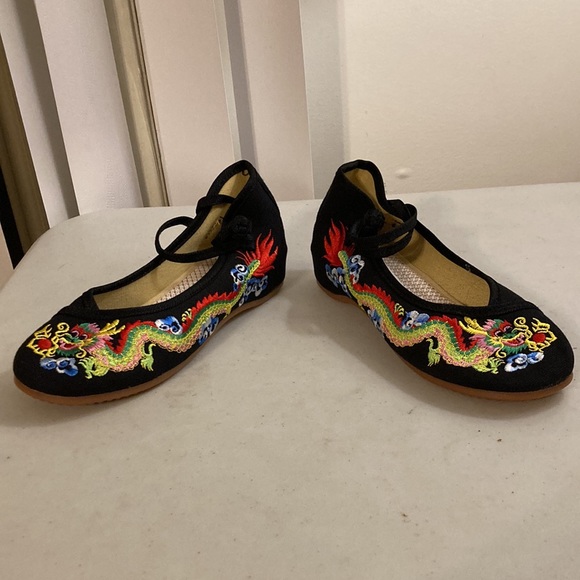 Girls Asian Authentic Fabric Ballerina Style Slippers-Shoes - Picture 5 of 7